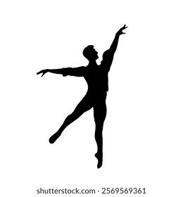 illustration of a ballet dancer posing for the stage 