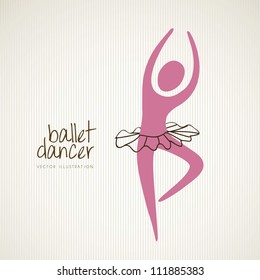 Illustration ballet dancer in position, vector illustration