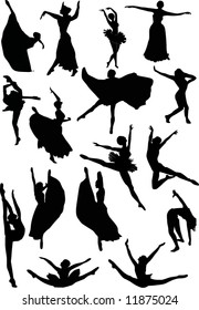 Illustration mit Balletttänzerinnen