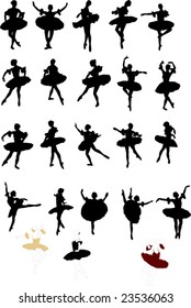 illustration with ballet dancer silhouettes