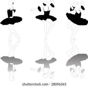 illustration with ballet dancer silhouettes