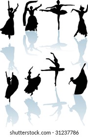 Illustration mit Balletttänzerinnen