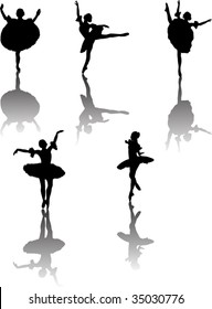 illustration with ballet dancer silhouettes