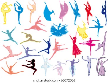 Illustration mit Balletttänzerinnen