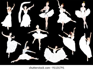 Illustration mit Balletttänzerinnen