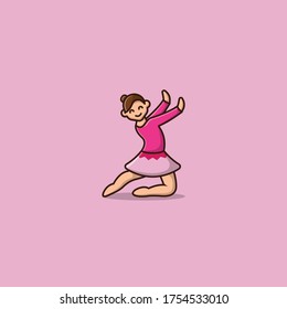 Illustration of ballet dancing little girl