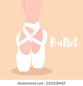Illustration of a ballet tap on a peach background.