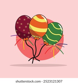 illustration of ballons for new year holiday vector asset design