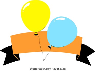Illustration of a balloon  and banner	