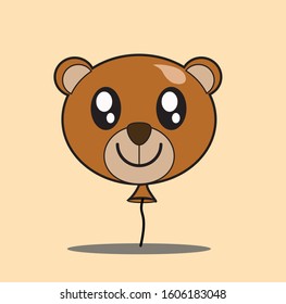 Illustration balloon bear smile cute icon