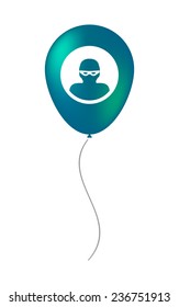 Illustration of a balloon icon with a with a thief
