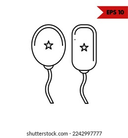 illustration of balloon line icon
