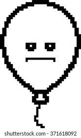 An illustration of a balloon looking serious in an 8-bit cartoon style.