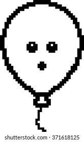 An illustration of a balloon looking surprised in an 8-bit cartoon style.