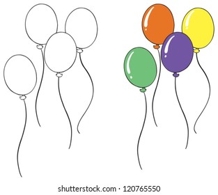 Illustration Of A Balloon Sketch On A White Background