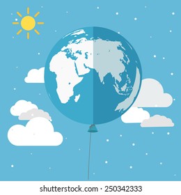 Illustration of the balloon in the sky