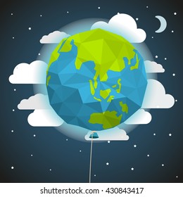 Illustration eines Ballons am Himmel
