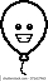 An illustration of a balloon smiling in an 8-bit cartoon style.