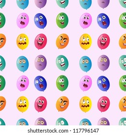 illustration of balloons on a pink background
