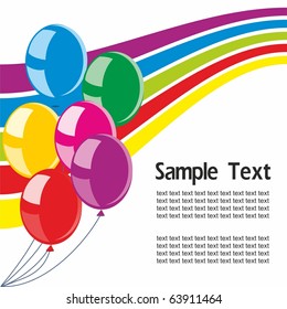 illustration of balloons and space for text