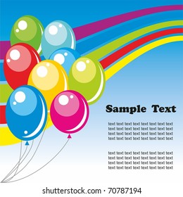 illustration of balloons and space for text