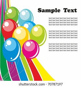 illustration of balloons and space for text
