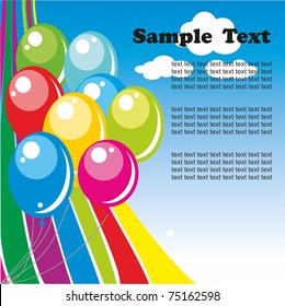 illustration of balloons and space for text