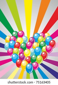 illustration of balloons and space for text