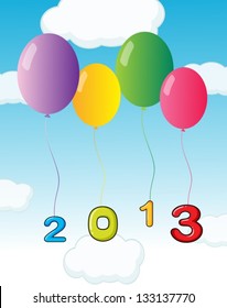 Illustration der Ballons für das Jahr 2013