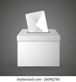 Illustration of a ballot box with an envelope