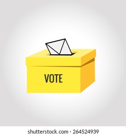 Illustration of a ballot box with an envelope