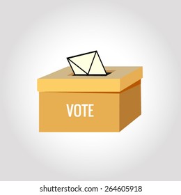 Illustration of a ballot box with an envelope