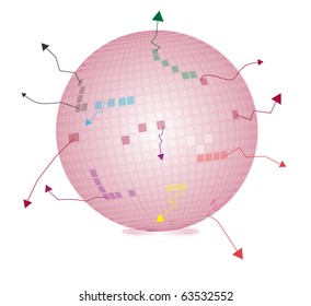 Illustration balls and arrows