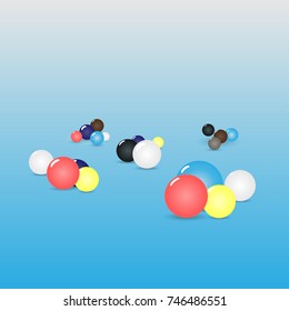 Illustration of balls with a shadow on a light background.