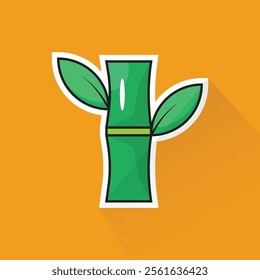 Illustration of Bamboo in Flat Design