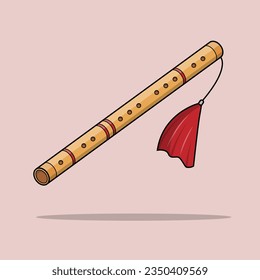 La ilustración de la flauta de bambú