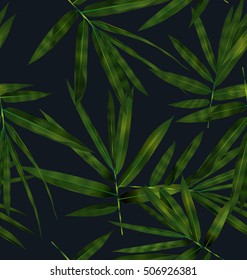 Illustration of bamboo leaves seamless pattern