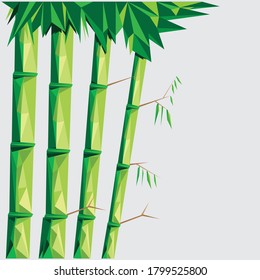 illustration of bamboo vector with low poly art style