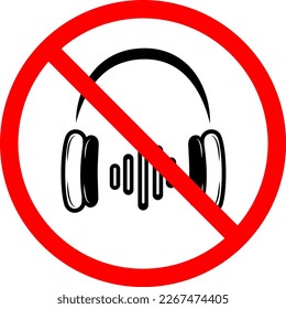 illustration of ban headphones on a transparent background