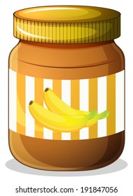Illustration of a banana jam on a white background
