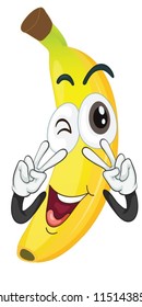 illustration of a banana on a white background