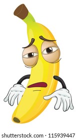 illustration of a banana on a white background