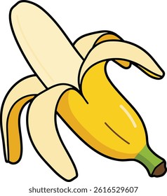 illustration of banana , a banana on white background