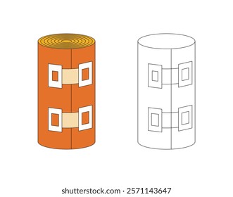 Illustration bandage roll unique design with retro style and blank background