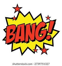 The Illustration of Bang Red Comic Pop Art