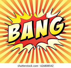 Illustration of bang text with explosion