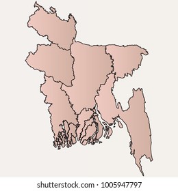Illustration of the bangladesh map