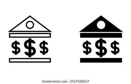 Illustration of bank building icon vector