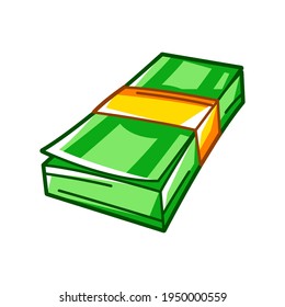 Illustration of banknote pack. Banking and finance icon.