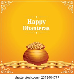 Illustration Or Banner Design  Indian Festival Of Dhanters Celebration Background.
